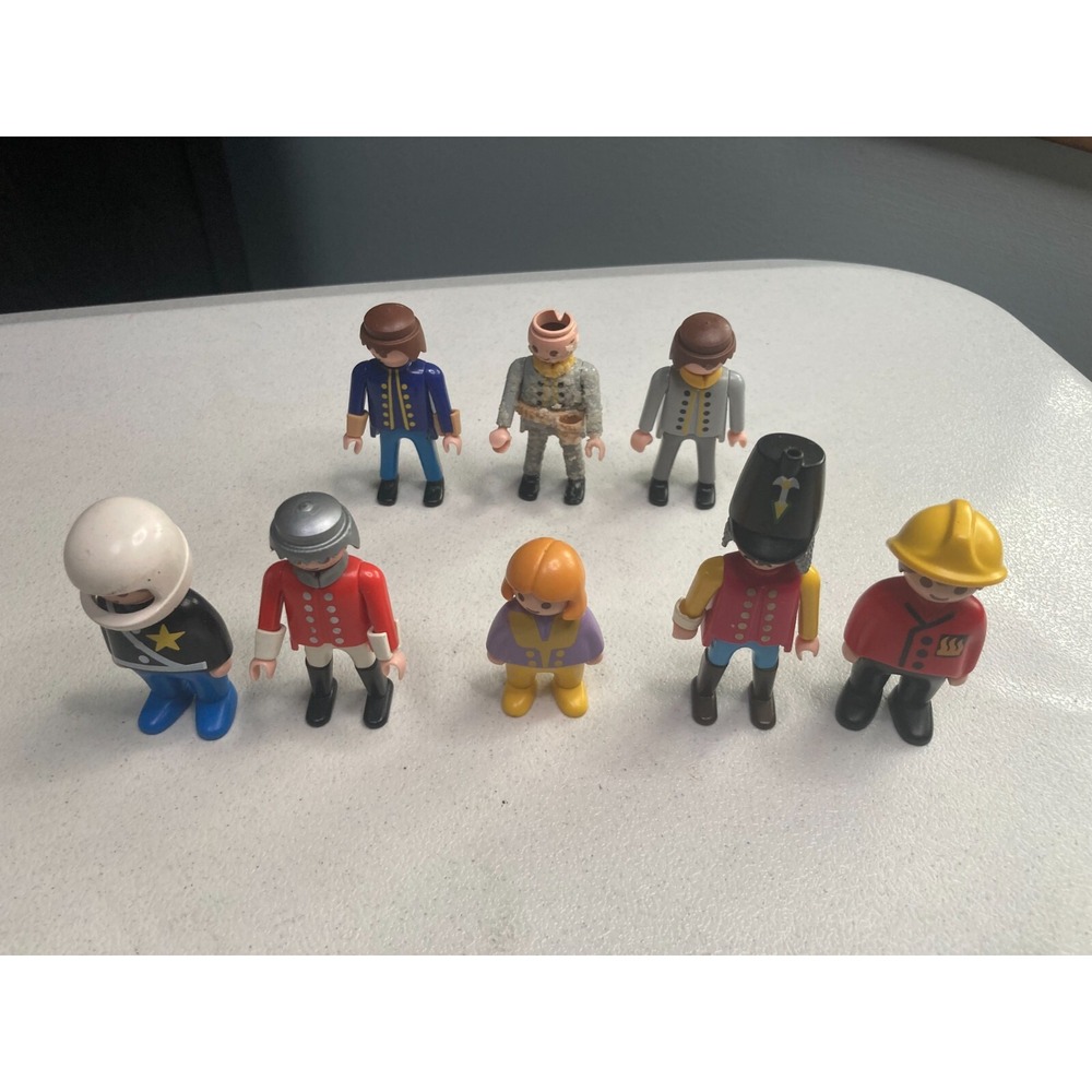 Vintage Playmobil Geobra 1990 and 123 Figures Lot of 8